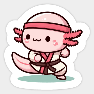 cute baby martial art axolotl Sticker